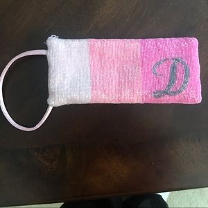 Monogrammed Satin wristlet